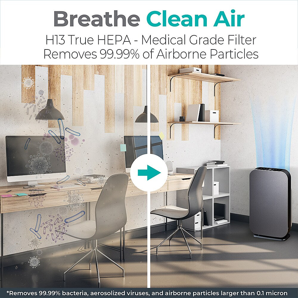 Alen BreatheSmart 45i True HEPA Air Purifier for Large/Medium Rooms, Covers 800 SqFt. - Enhanced App Connectivity - Graphite_5