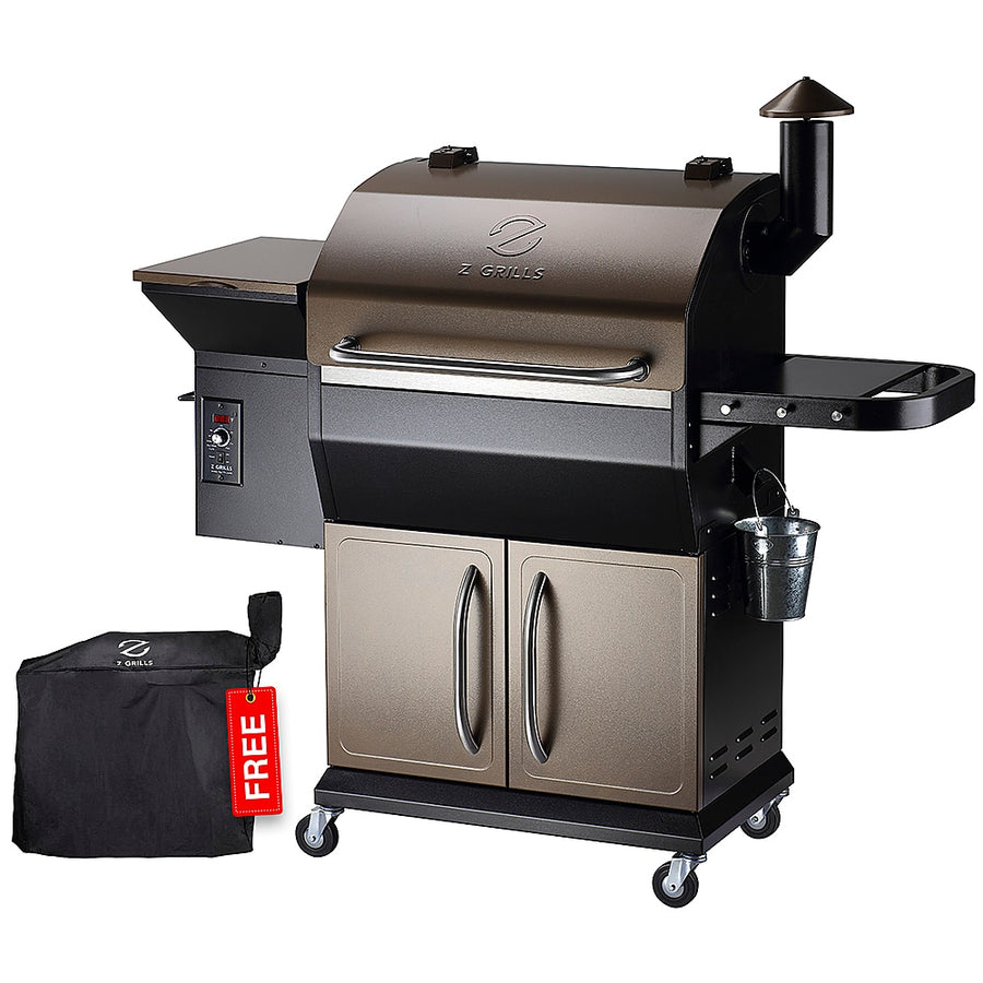 Z GRILLS - 1000D Wood Pellet Grill and Smoker with Cabinet Storage - Bronze_0