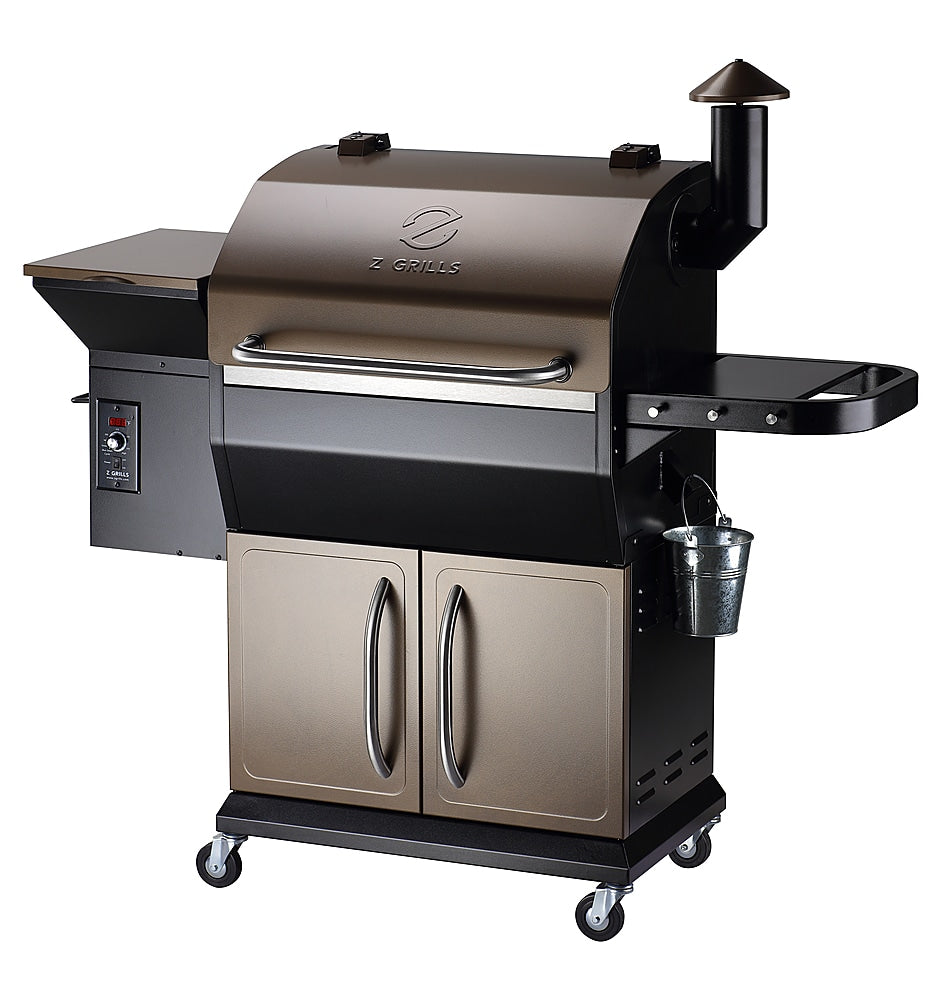 Z GRILLS - 1000D Wood Pellet Grill and Smoker with Cabinet Storage - Bronze_1