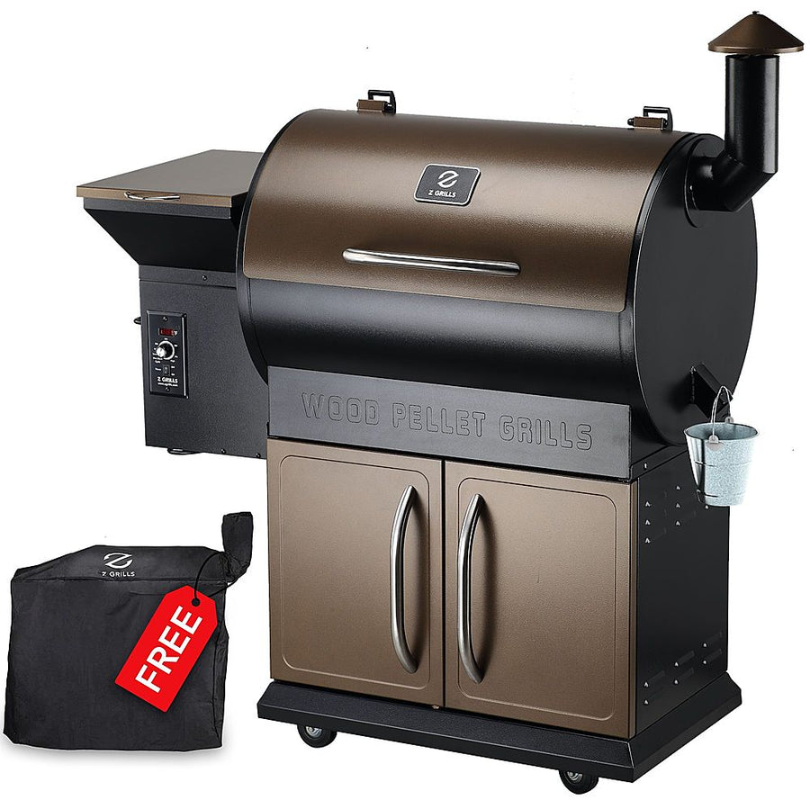 Z GRILLS - Wood Pellet Grill and Smoker with Cabinet Storage 694  sq. in. - Bronze_0