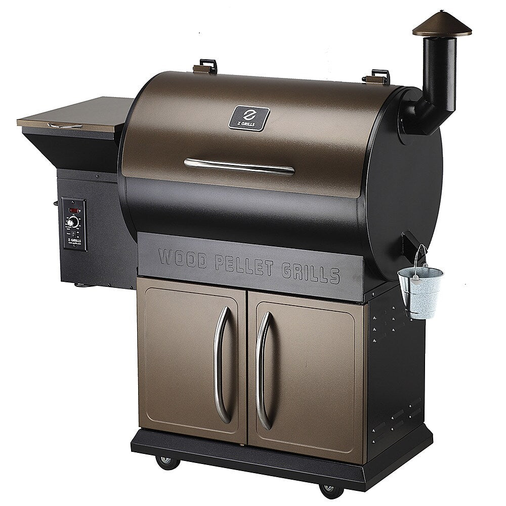 Z GRILLS - Wood Pellet Grill and Smoker with Cabinet Storage 694  sq. in. - Bronze_4