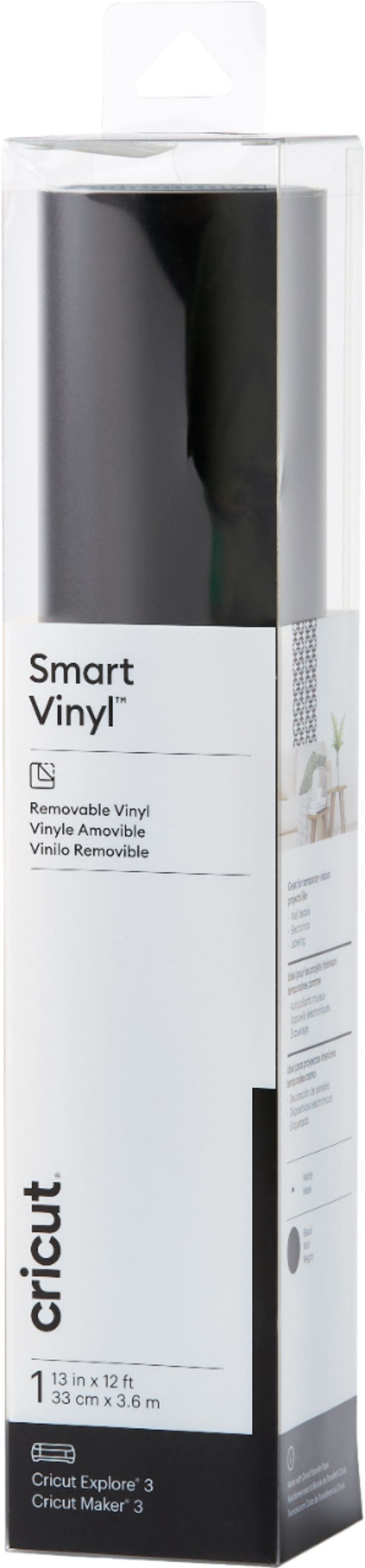 Cricut - Smart Vinyl – Removable 12 ft - Black_0