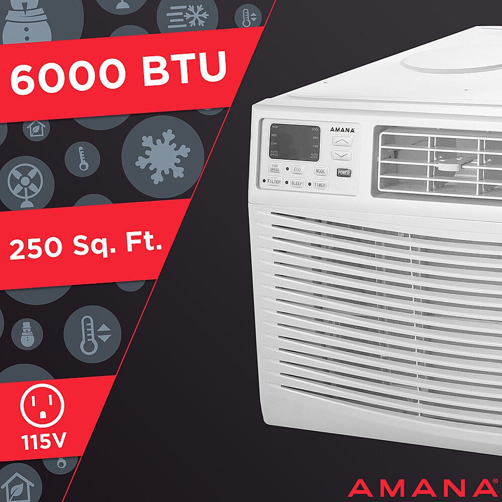 Amana - 250 Sq. Ft. 6,000 BTU Window Air Conditioner - White_1