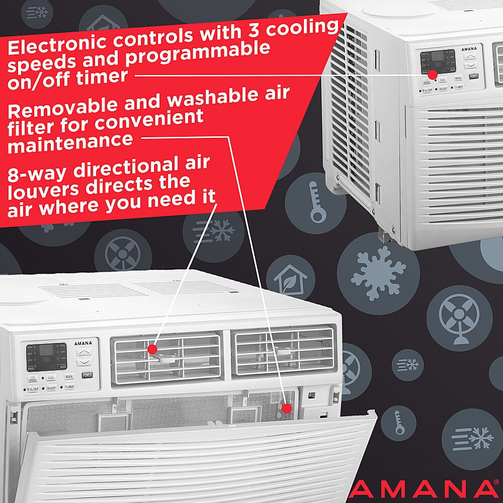 Amana - 250 Sq. Ft. 6,000 BTU Window Air Conditioner - White_2