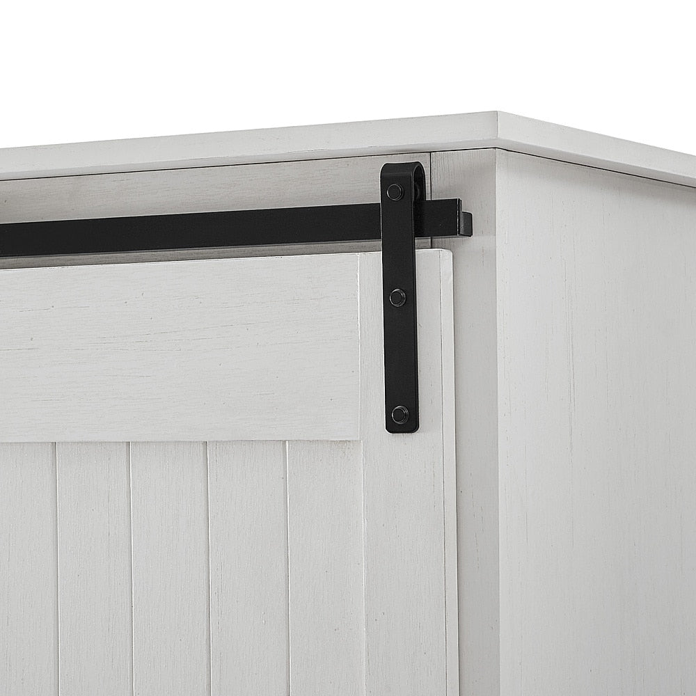 Walker Edison - 68” Modern Farmhouse Sliding Door Storage Cabinet - Brushed white_7