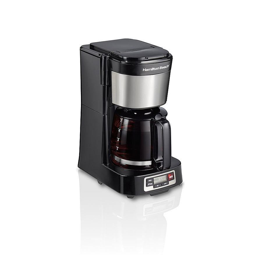 Hamilton Beach - Compact 5-Cup Coffee Maker with Programmable Timer - BLACK_0