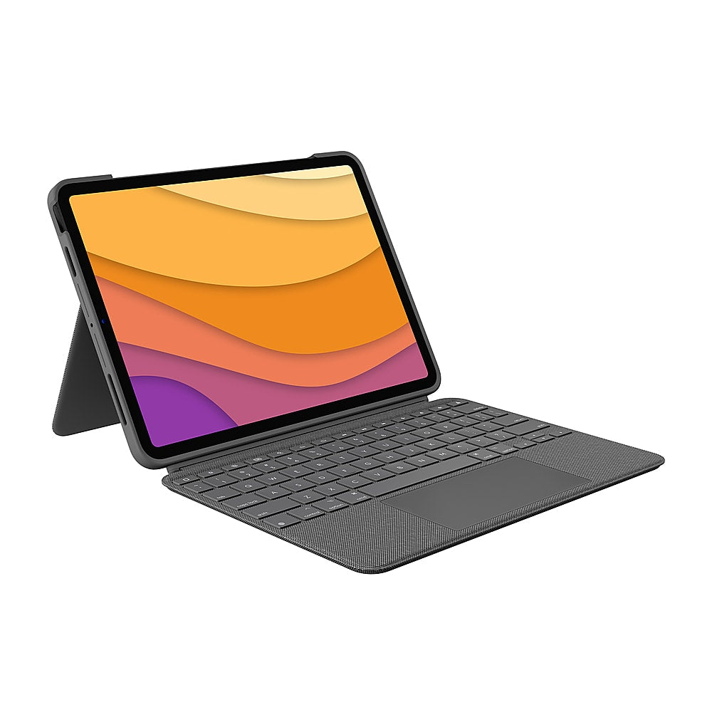Logitech - Combo Touch Keyboard Folio for Apple iPad Air 10.9" (5th & 4th Gen) with Detachable Backlit Keyboard - Oxford Gray_0