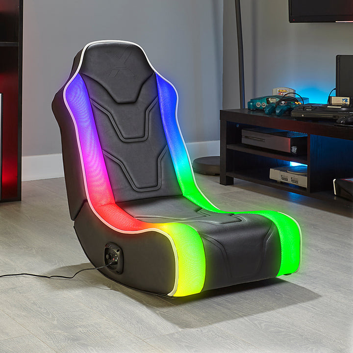 X Rocker - Chimera RGB 2.0 Bluetooth Floor Rocker Gaming Chair - Black/White w/SMD_6