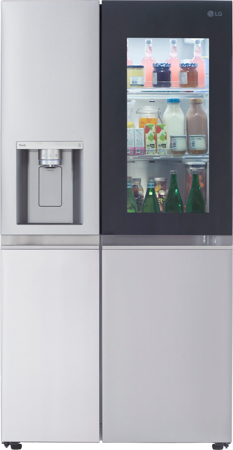 LG - 27 Cu. Ft. Side-by-Side Smart Refrigerator with Craft Ice and InstaView - Stainless steel_0
