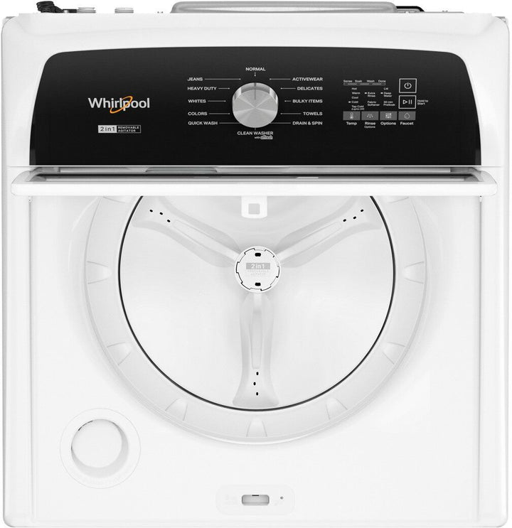 Whirlpool - 4.7-4.8 Cu. Ft. Top Load Washer with 2 in 1 Removable Agitator - White_2