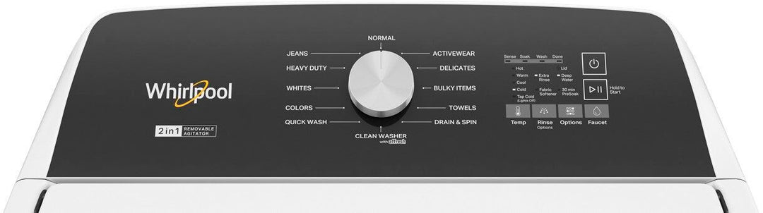 Whirlpool - 4.7-4.8 Cu. Ft. Top Load Washer with 2 in 1 Removable Agitator - White_10