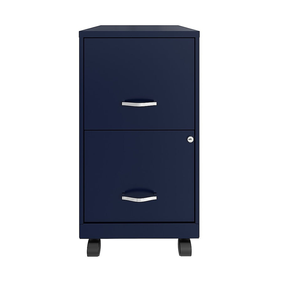 Space Solutions - 18" 2 Drawer Mobile Smart Vertical File Cabinet - Navy_0
