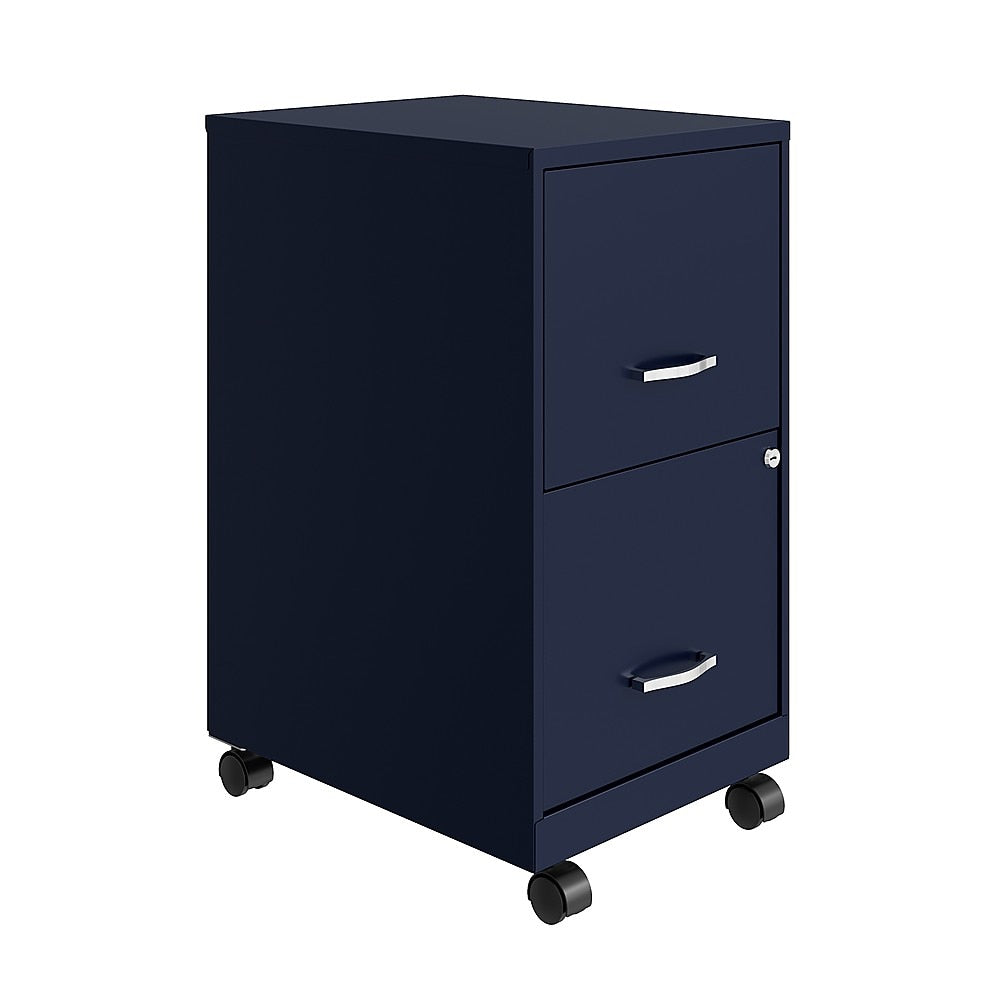Space Solutions - 18" 2 Drawer Mobile Smart Vertical File Cabinet - Navy_3