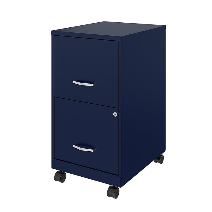 Space Solutions - 18" 2 Drawer Mobile Smart Vertical File Cabinet - Navy_2