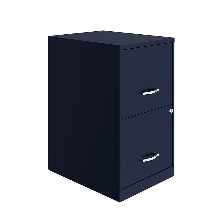 Space Solutions - 18in. 2 Drawer Metal File Cabinet - Navy_2