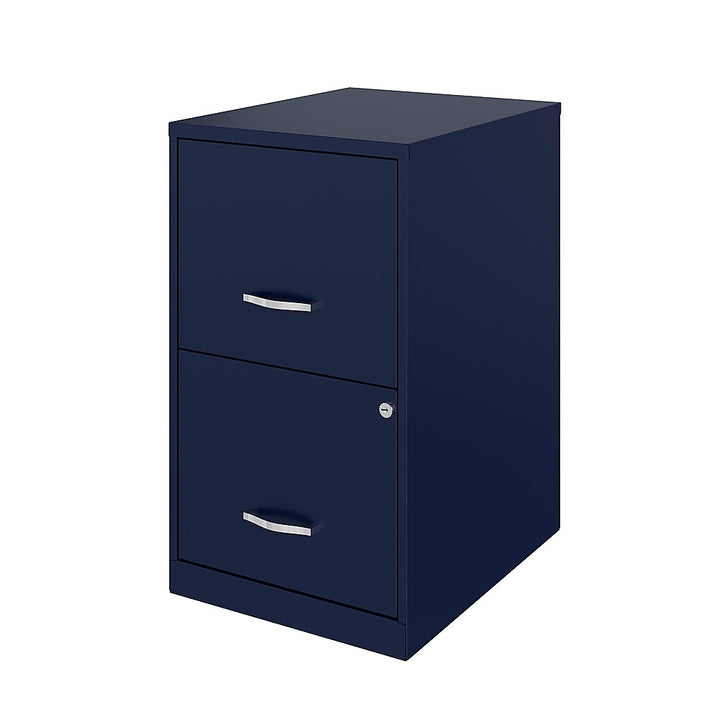 Space Solutions - 18in. 2 Drawer Metal File Cabinet - Navy_3