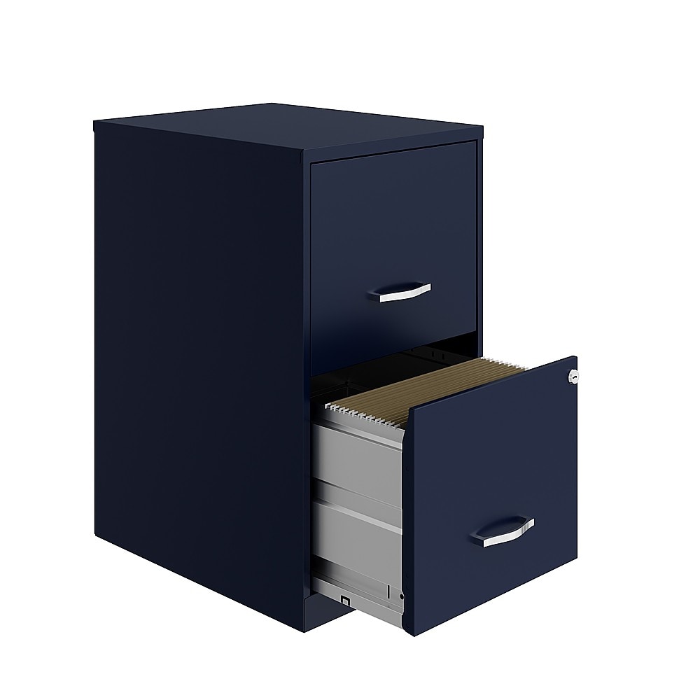 Space Solutions - 18in. 2 Drawer Metal File Cabinet - Navy_1