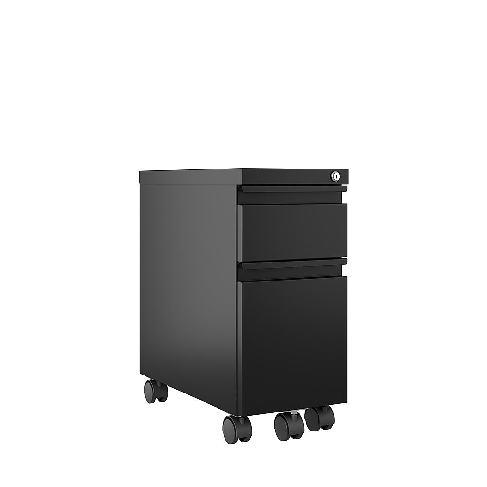 Hirsh 20-inch Deep Mobile Zip Pedestal 2-Drawer Box-File with Full Width Pull, Black - Black_4