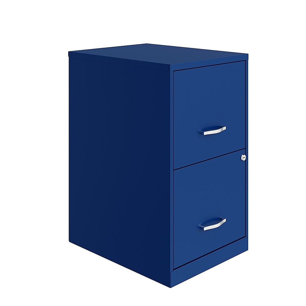 Space Solutions - 18in. 2 Drawer Metal File Cabinet - Classic Blue_3