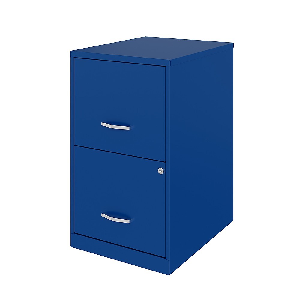Space Solutions - 18in. 2 Drawer Metal File Cabinet - Classic Blue_2