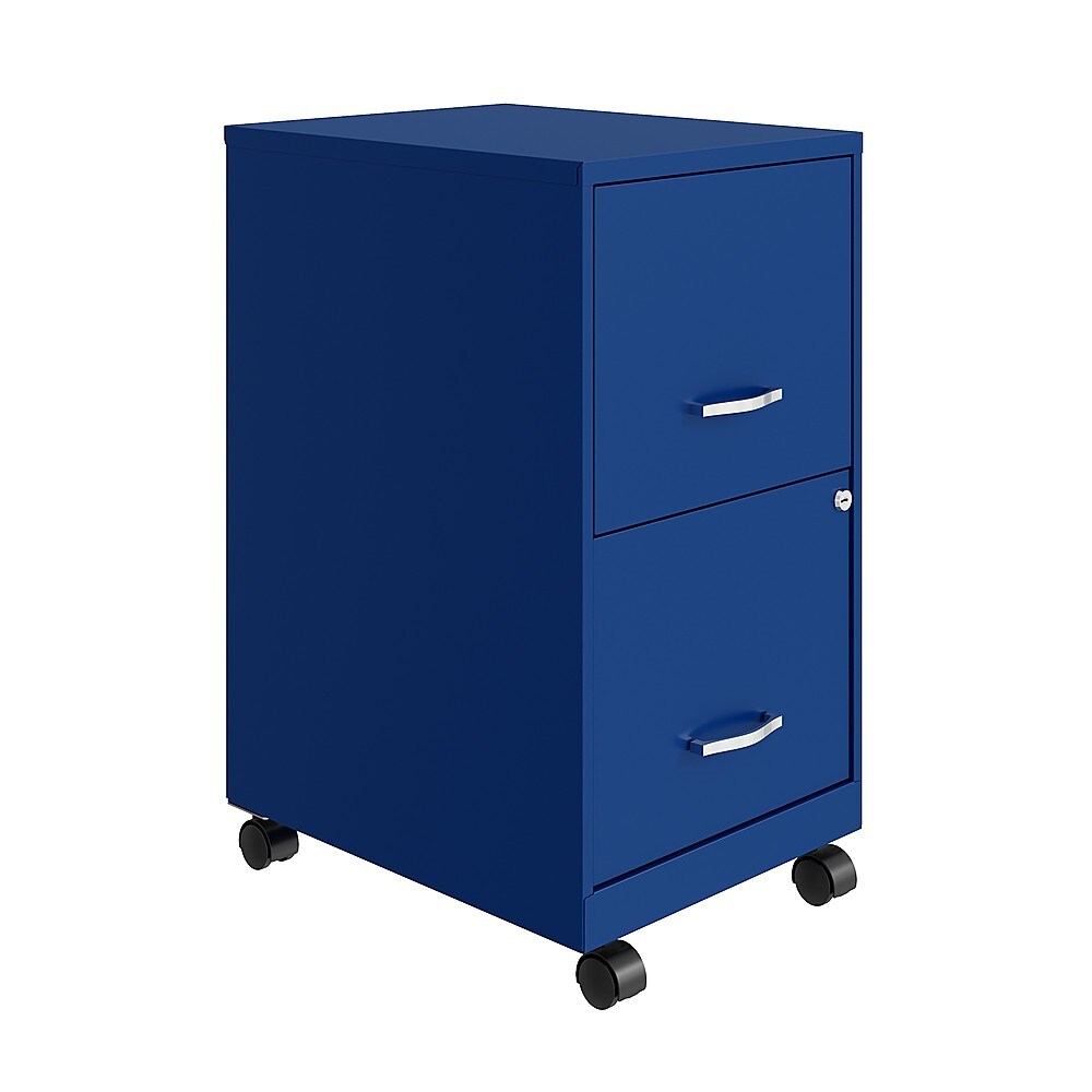 Space Solutions - 18" 2 Drawer Mobile Smart Vertical File Cabinet - Classic Blue_3