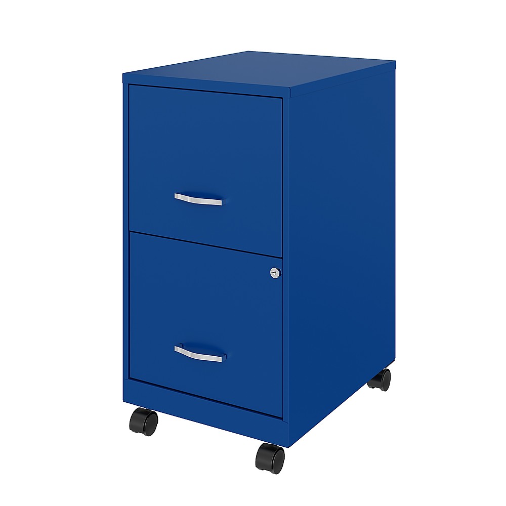 Space Solutions - 18" 2 Drawer Mobile Smart Vertical File Cabinet - Classic Blue_2