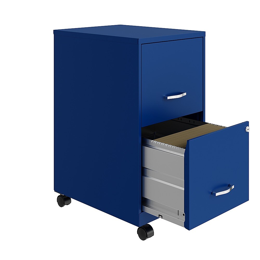 Space Solutions - 18" 2 Drawer Mobile Smart Vertical File Cabinet - Classic Blue_1
