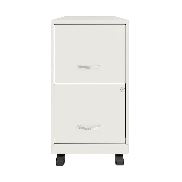 Space Solutions - 18" 2 Drawer Mobile Smart Vertical File Cabinet - Pearl White_0