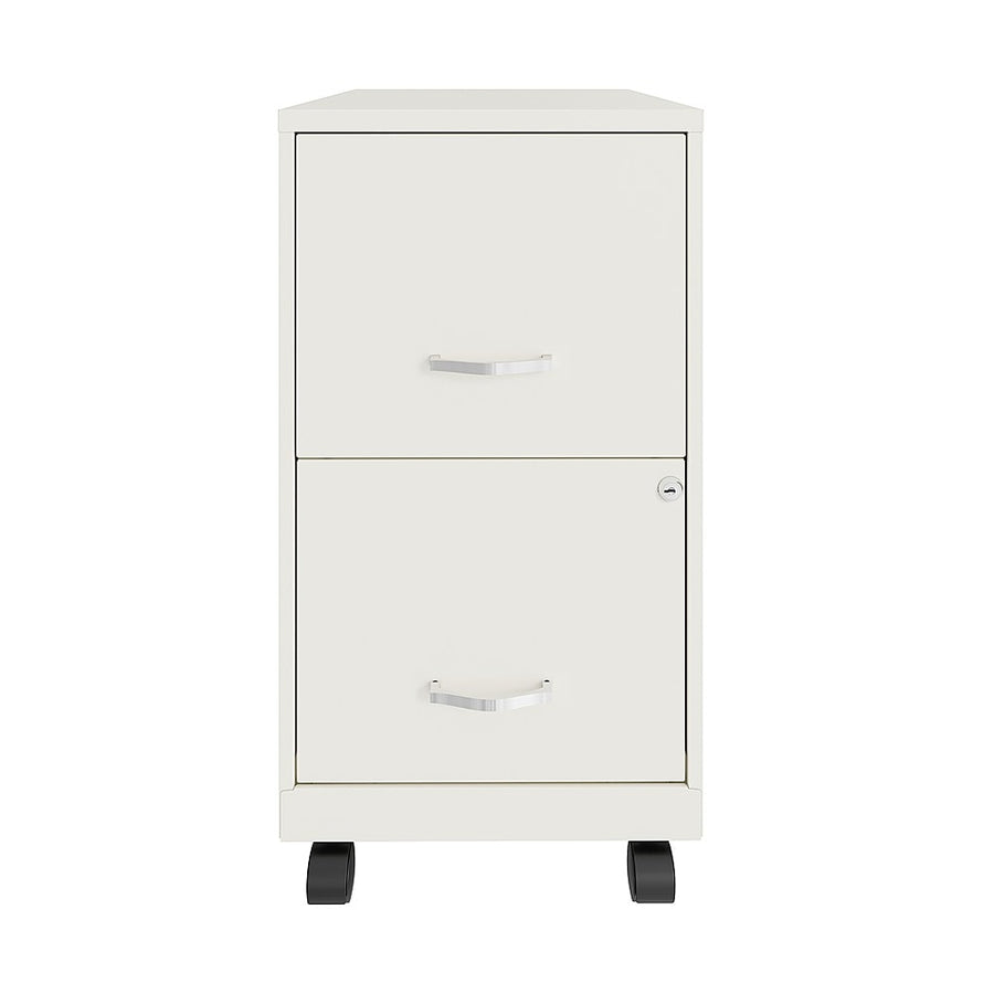 Space Solutions - 18" 2 Drawer Mobile Smart Vertical File Cabinet - Pearl White_0