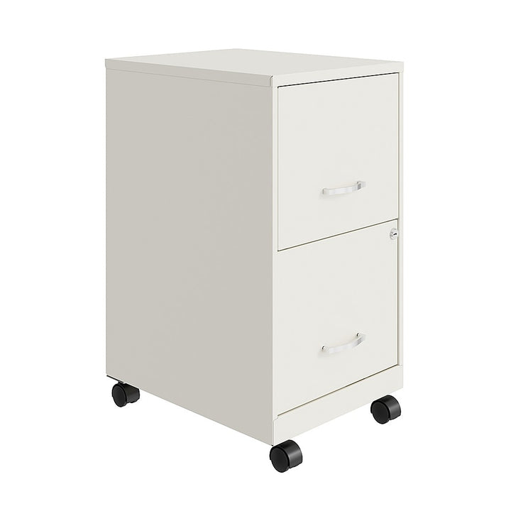 Space Solutions - 18" 2 Drawer Mobile Smart Vertical File Cabinet - Pearl White_6