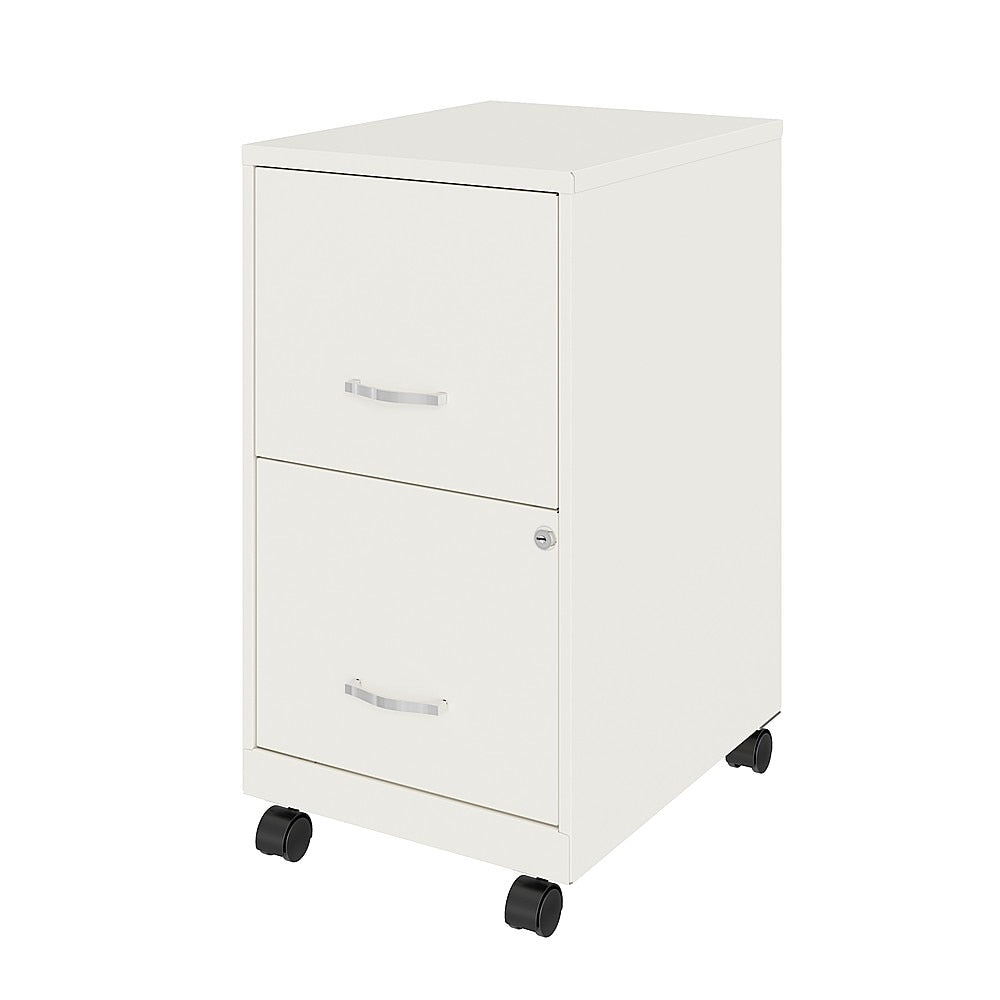 Space Solutions - 18" 2 Drawer Mobile Smart Vertical File Cabinet - Pearl White_7