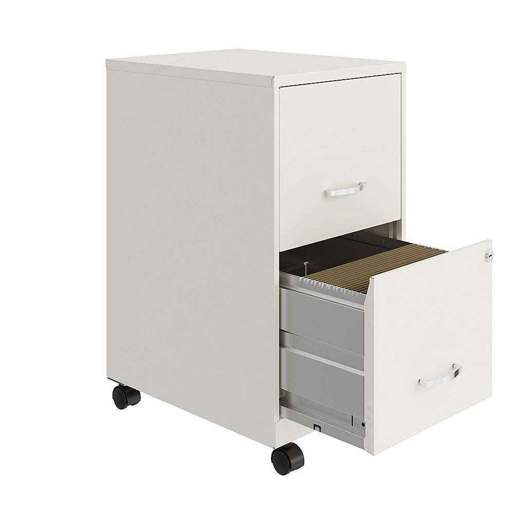 Space Solutions - 18" 2 Drawer Mobile Smart Vertical File Cabinet - Pearl White_4