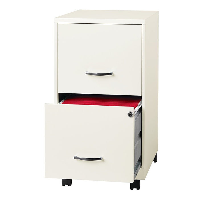 Space Solutions - 18" 2 Drawer Mobile Smart Vertical File Cabinet - Pearl White_5