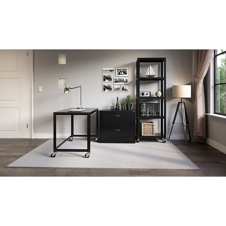 Hirsh - Ready-to-assemble 48-inch Wide Mobile Metal Desk - Black_4