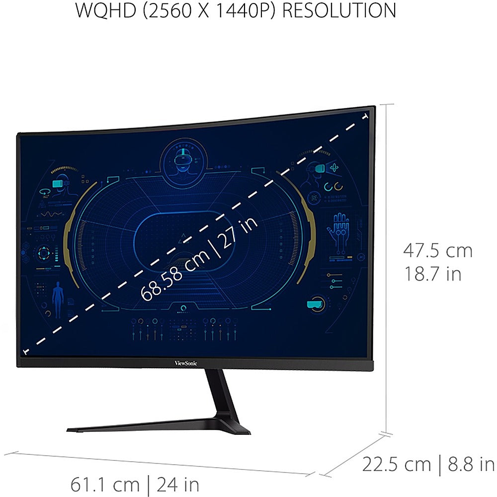 ViewSonic - OMNI VX2718-2KPC-MHD 27" LCD Curved QHD Adaptive Sync Gaming Monitor (DisplayPort and HDMI) - Black_10