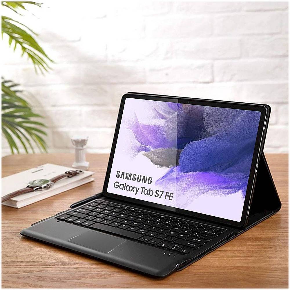 SaharaCase - Keyboard Case with Mouse Pad for Samsung Galaxy Tab S8 Plus and S7 FE - Black_1