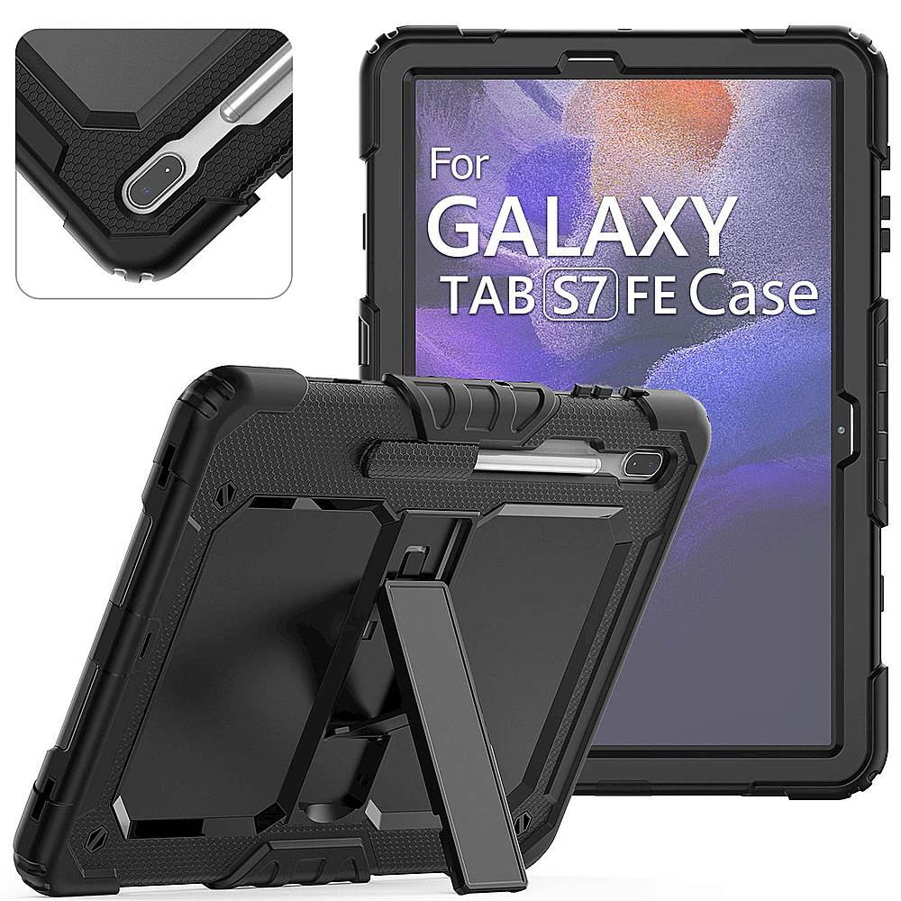 SaharaCase - DEFENSE Series Case for Samsung Galaxy Tab S7 FE and Tab S8 Plus - Black_1
