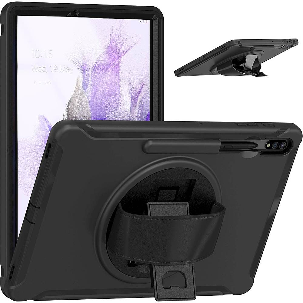 SaharaCase - PROTECTION Hand Strap Case for Samsung Galaxy Tab S7 FE and S8 Plus - Black_1