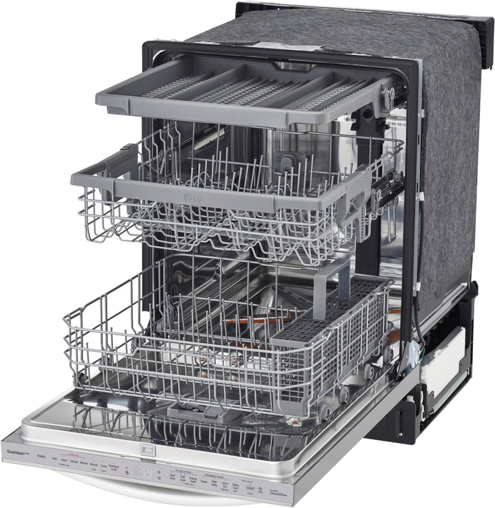 LG - 24" Top Control Smart Built-In Stainless Steel Tub Dishwasher with 3rd Rack, QuadWash and 46dba - Stainless steel_3