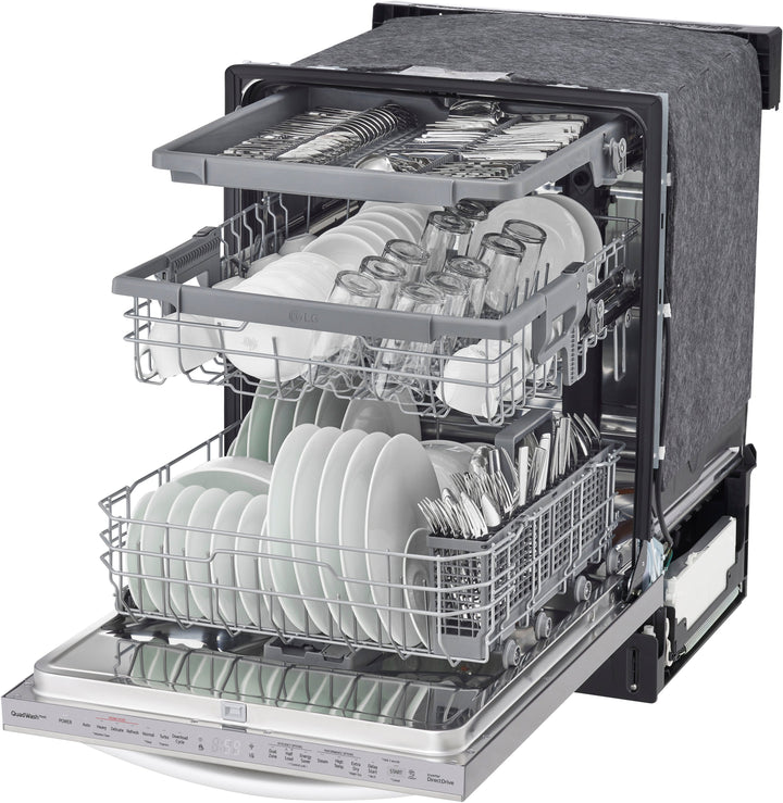 LG - 24" Top Control Smart Built-In Stainless Steel Tub Dishwasher with 3rd Rack, QuadWash and 46dba - Stainless steel_2