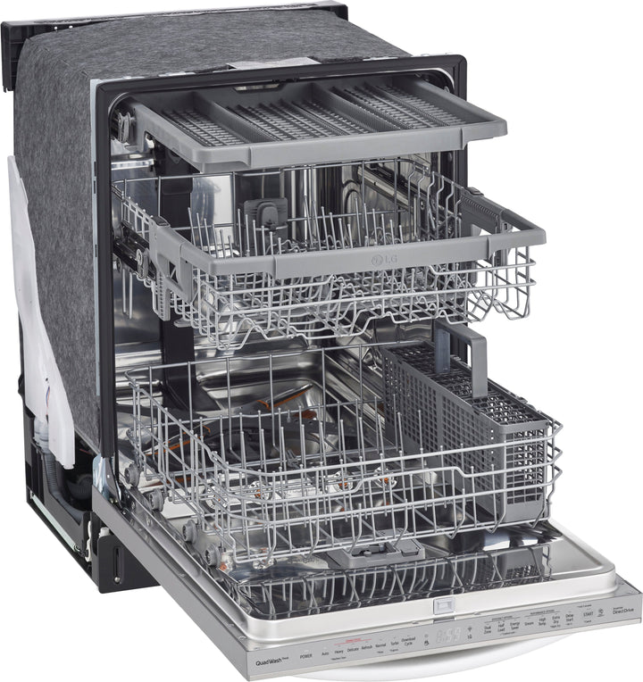 LG - 24" Top Control Smart Built-In Stainless Steel Tub Dishwasher with 3rd Rack, QuadWash and 46dba - Stainless steel_14