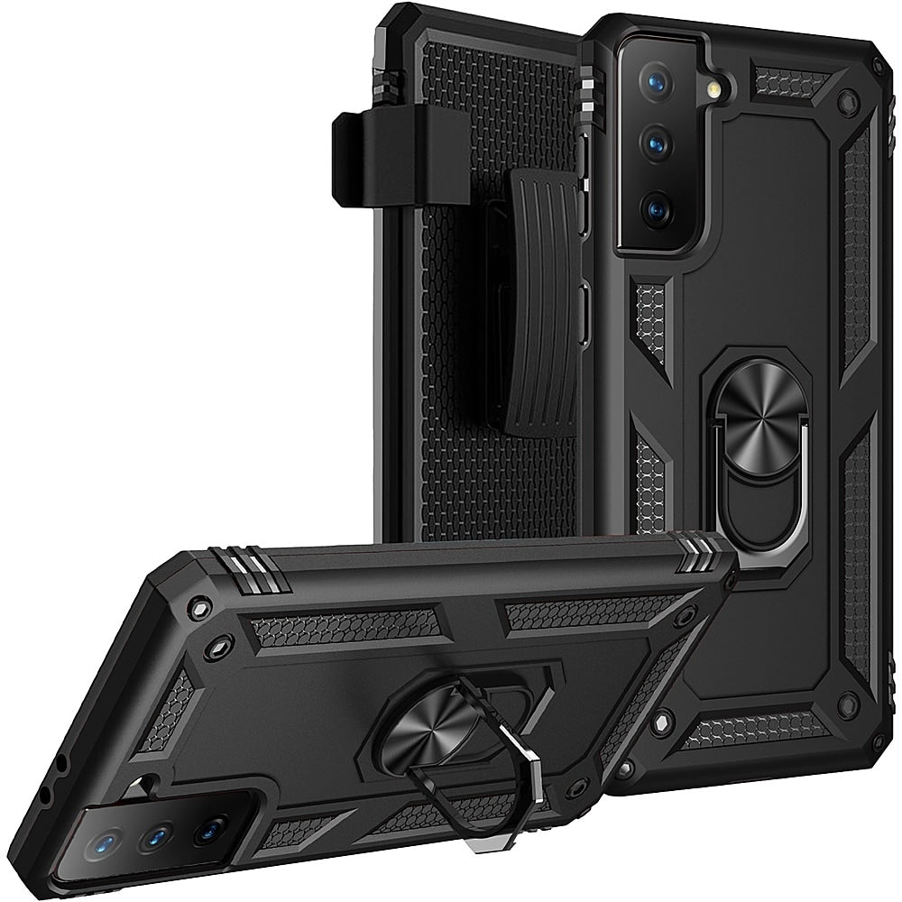 SaharaCase - Military Kickstand Series Case for Samsung Galaxy S21 FE 5G - Black_1