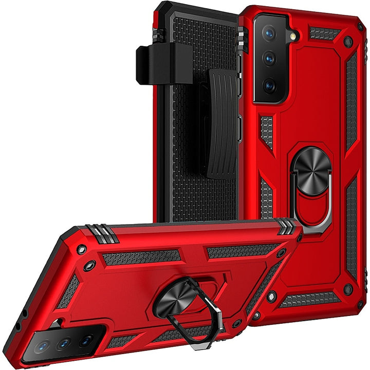 SaharaCase - Military Kickstand Series Case for Samsung Galaxy S21 FE 5G - Red_1