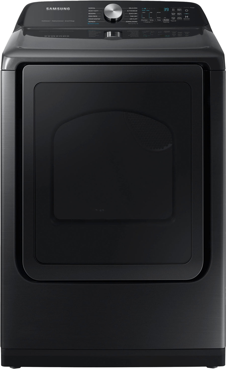 Samsung - 7.4 cu. ft. Smart Electric Dryer with Steam Sanitize+ - Brushed black_0