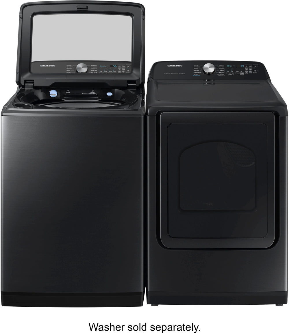 Samsung - 7.4 cu. ft. Smart Electric Dryer with Steam Sanitize+ - Brushed black_1