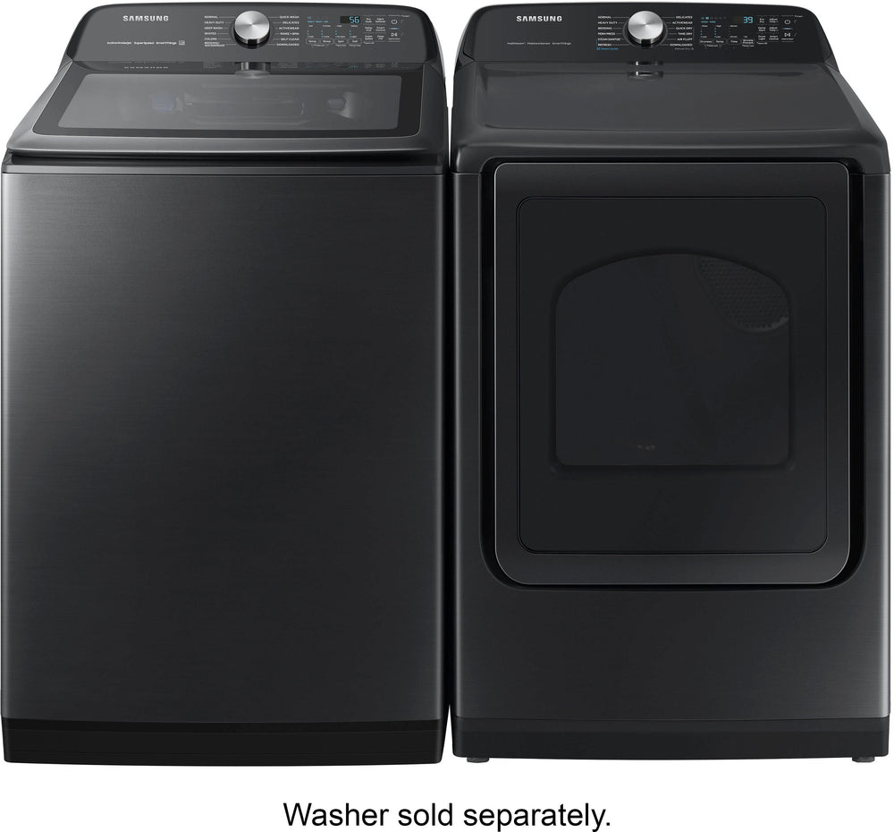 Samsung - 7.4 cu. ft. Smart Gas Dryer with Steam Sanitize+ - Brushed black_1