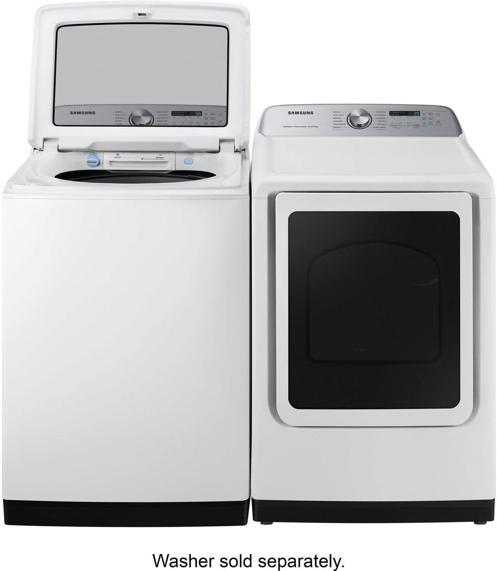 Samsung - 7.4 cu. ft. Smart Electric Dryer with Steam Sanitize+ - White_1