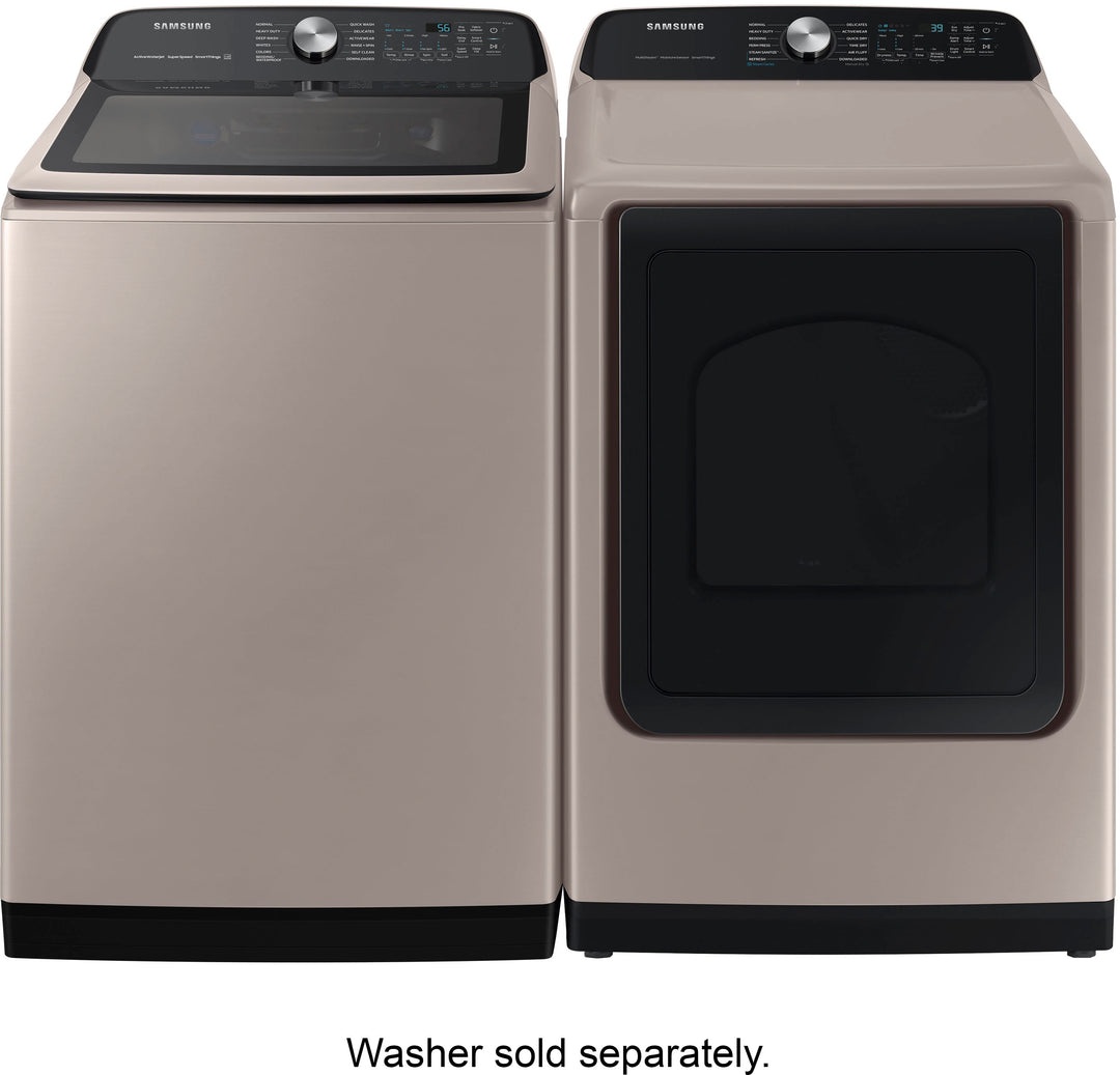 Samsung - 7.4 cu. ft. Smart Electric Dryer with Steam Sanitize+ - Champagne_4