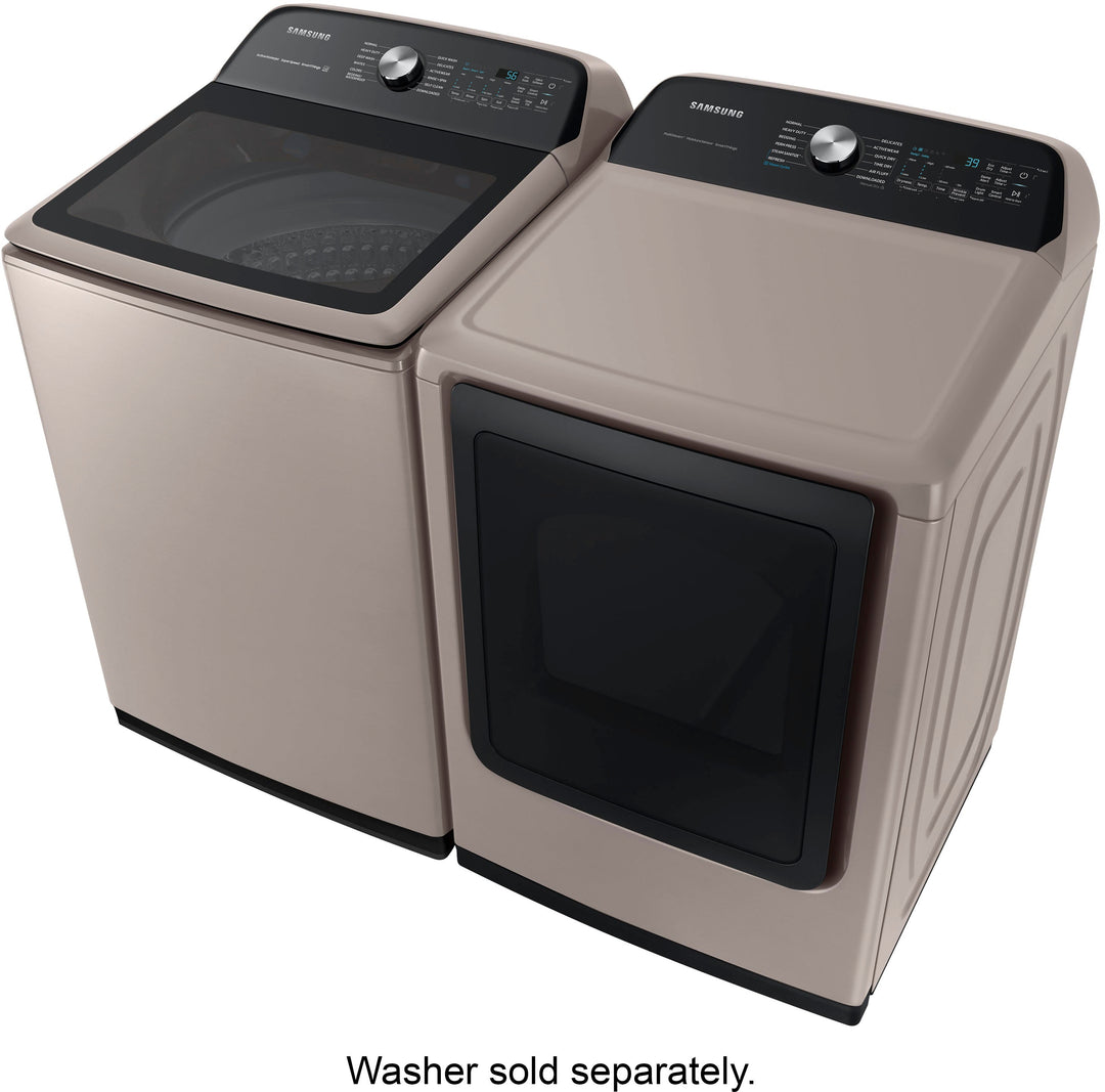 Samsung - 7.4 cu. ft. Smart Electric Dryer with Steam Sanitize+ - Champagne_2