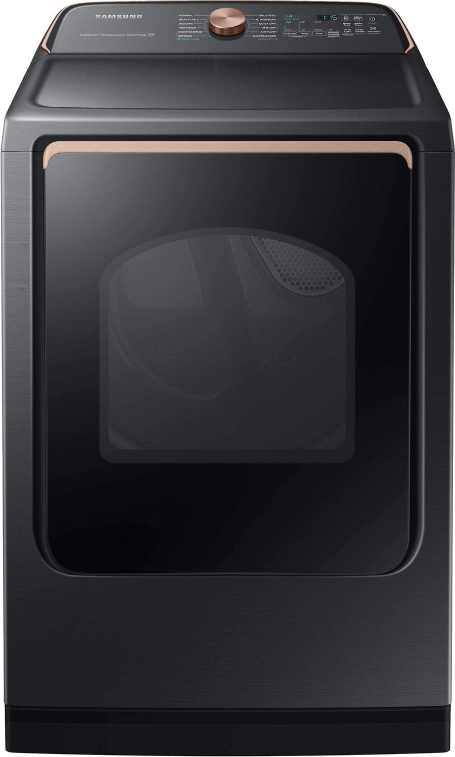 Samsung - 7.4 cu. ft. Smart Electric Dryer with Steam Sanitize+ - Brushed black_0